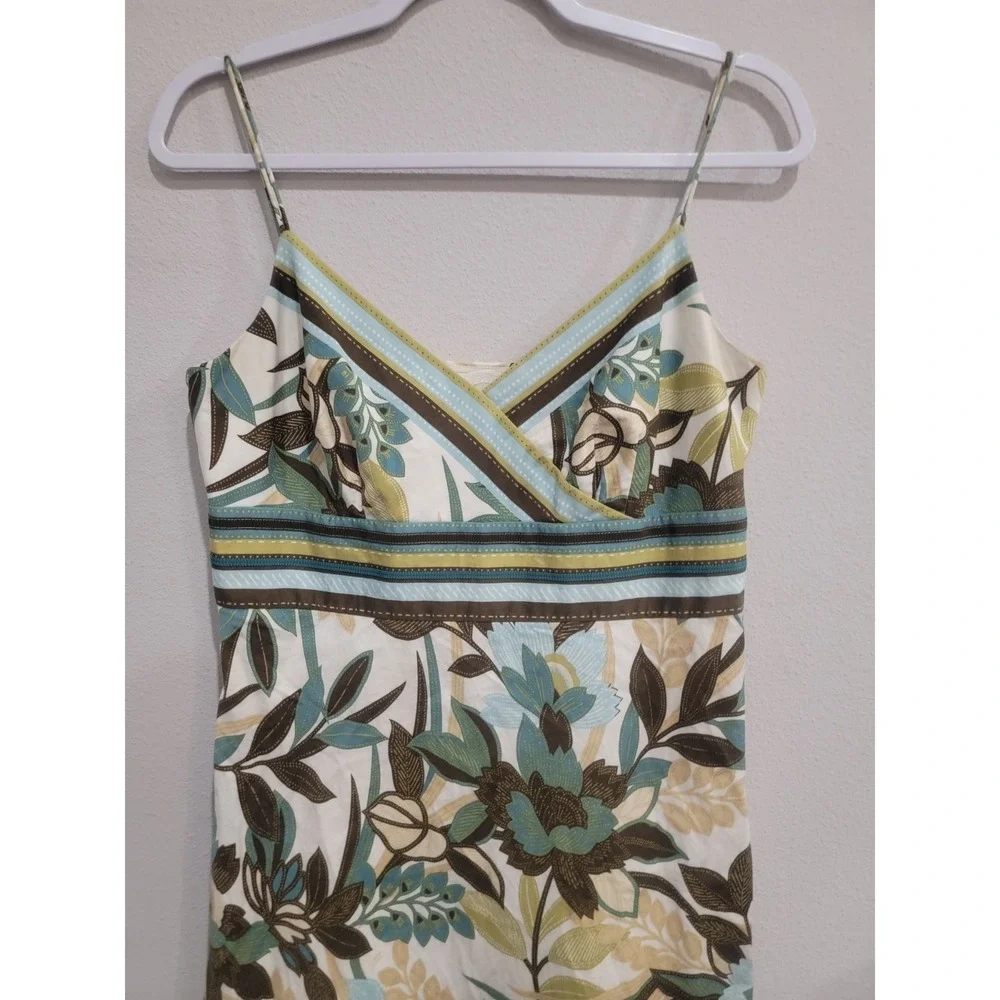 Ann Taylor Womens 10 Floral Print‎ Spaghetti Strap Lined Cotton Short Dress